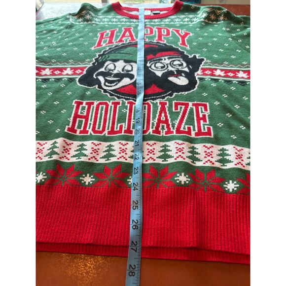 Cheech & Chong Happy Holidaze Ugly Christmas Sweater Sz S Funny - Picture 3 of 6